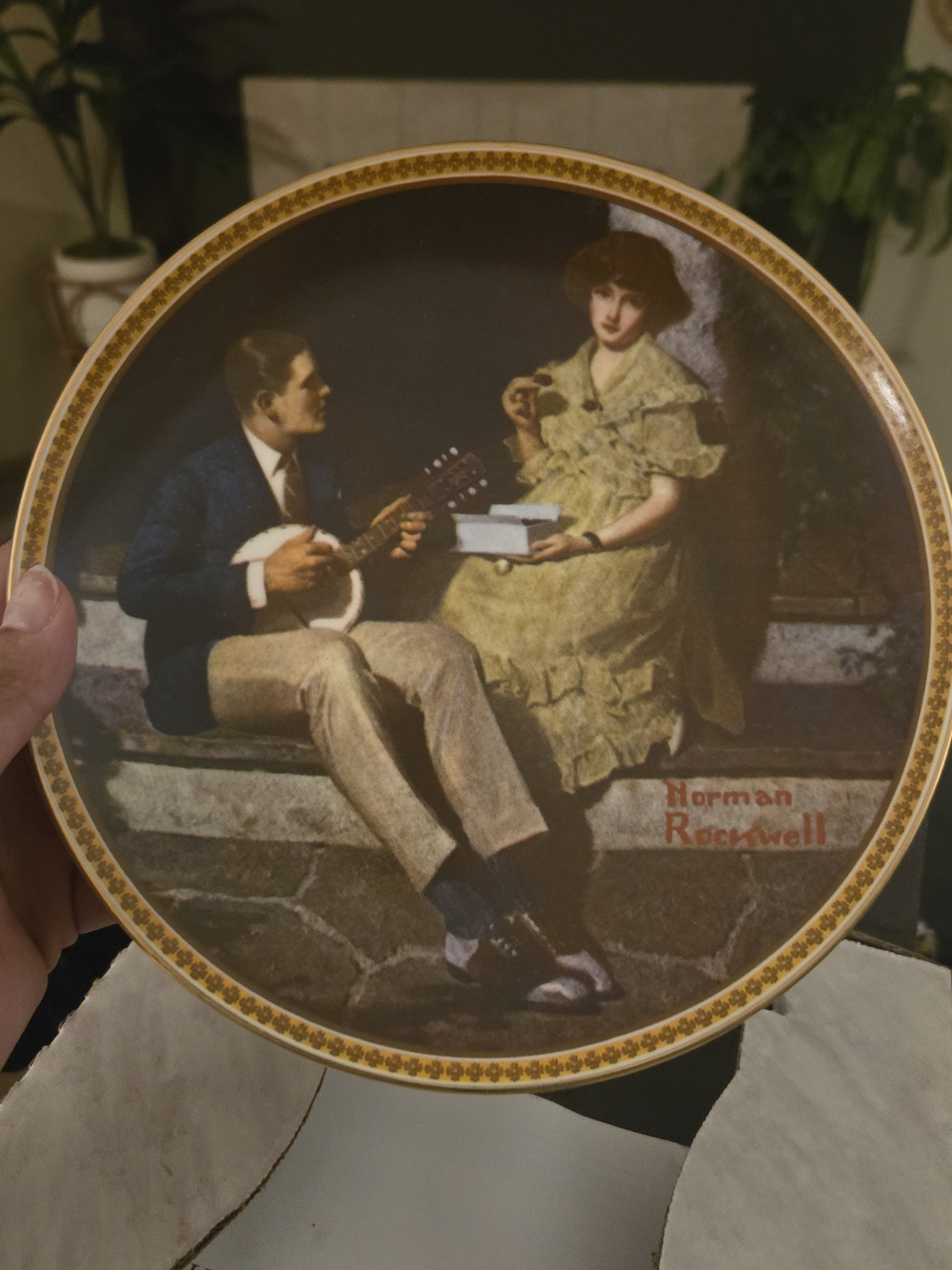 Knowles White Collectible Plate with Scripted Backstamp